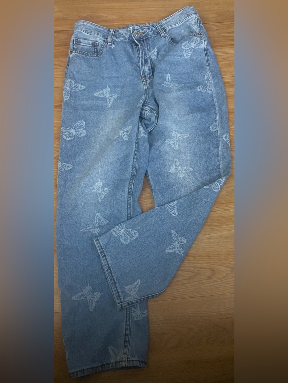 Song Timeless Butterfly Blue Denim Jeans Women's Size 9/29 with Butterflies.